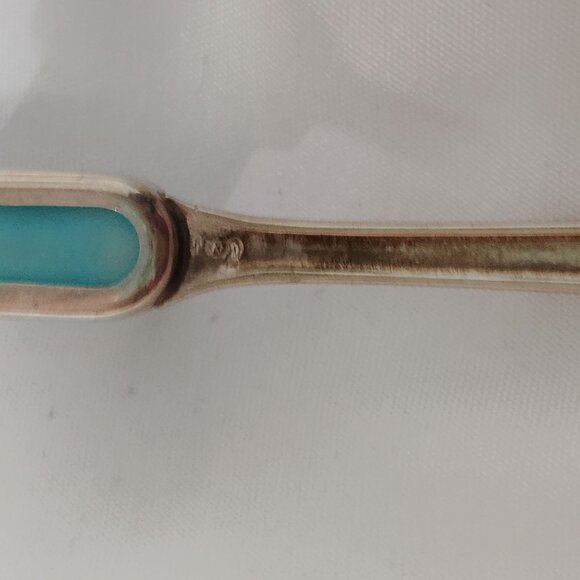 Vintage Sterling Silver Child's Toothbrush Collectible W/ Turquoise Accent & Sof - Picture 5 of 6
